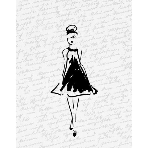 Glitter Fashion 1 v3 Black Modern Wood Framed Art Print with Double Matting by Kimberly, Allen