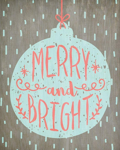 Merry and Bright 3 Black Ornate Wood Framed Art Print with Double Matting by Kimberly, Allen