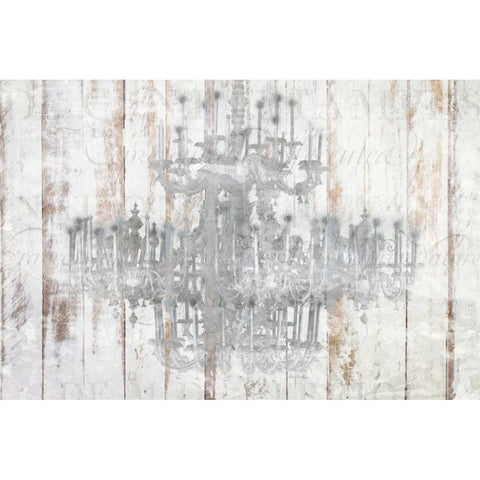 Barnwood Chandelier Black Modern Wood Framed Art Print with Double Matting by Allen, Kimberly