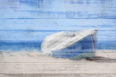 Beached on the Beach White Modern Wood Framed Art Print with Double Matting by Kimberly, Allen