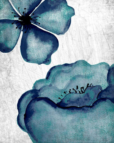 Hints of Teal 1 Black Ornate Wood Framed Art Print with Double Matting by Allen, Kimberly