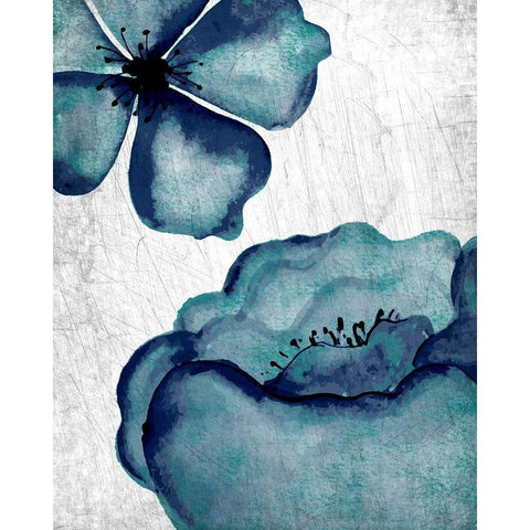 Hints of Teal 1 Black Modern Wood Framed Art Print with Double Matting by Allen, Kimberly