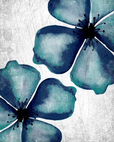 Hints of Teal 2 White Modern Wood Framed Art Print with Double Matting by Allen, Kimberly