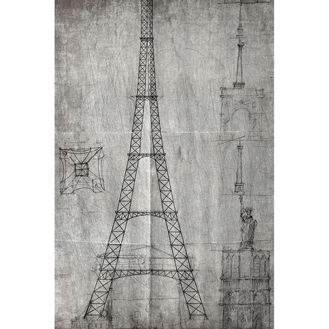 Sketches Black Modern Wood Framed Art Print with Double Matting by Kimberly, Allen