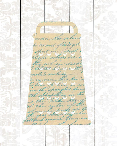 Kitchen Utensils 3 White Modern Wood Framed Art Print with Double Matting by Kimberly, Allen