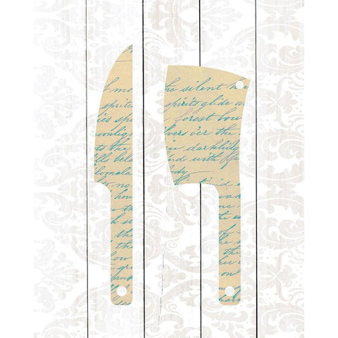 Kitchen Utensils 4 Black Modern Wood Framed Art Print with Double Matting by Kimberly, Allen