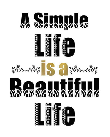 Simple Life White Modern Wood Framed Art Print with Double Matting by Kimberly, Allen