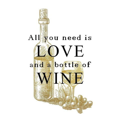 All You Need Gold Ornate Wood Framed Art Print with Double Matting by Kimberly, Allen