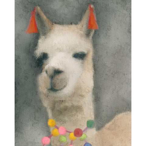 Llama Gold Ornate Wood Framed Art Print with Double Matting by Kimberly, Allen