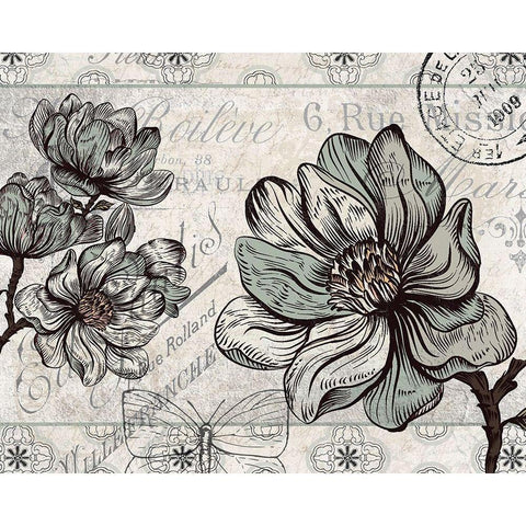 Country Magnolia 4 Black Modern Wood Framed Art Print by Kimberly, Allen