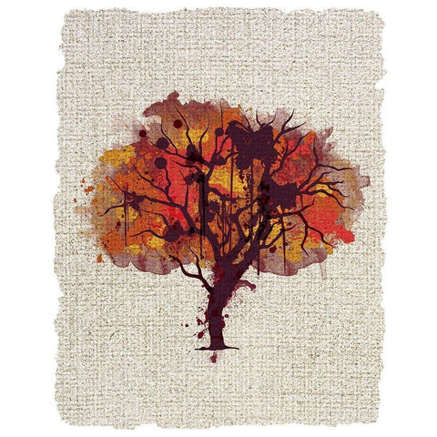 Splatter Trees 1 White Modern Wood Framed Art Print by Kimberly, Allen