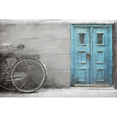 Teal Doorway White Modern Wood Framed Art Print by Allen, Kimberly