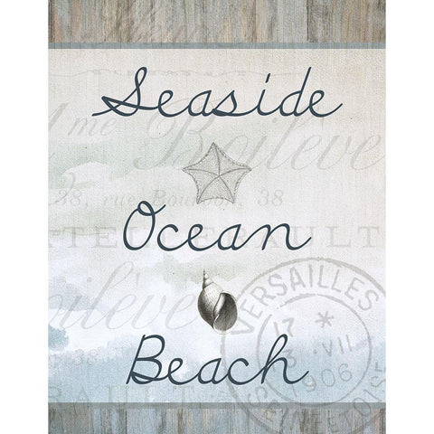 Seaside C White Modern Wood Framed Art Print by Kimberly, Allen