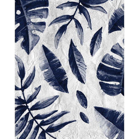 Tropic Indigo Leaves 1 White Modern Wood Framed Art Print by Allen, Kimberly