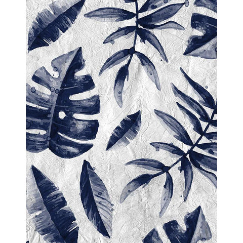 Tropic Indigo Leaves 2 Gold Ornate Wood Framed Art Print with Double Matting by Allen, Kimberly