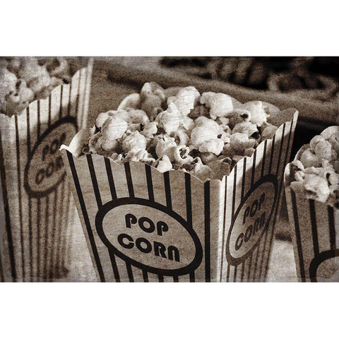 Popcorn Black Modern Wood Framed Art Print with Double Matting by Kimberly, Allen