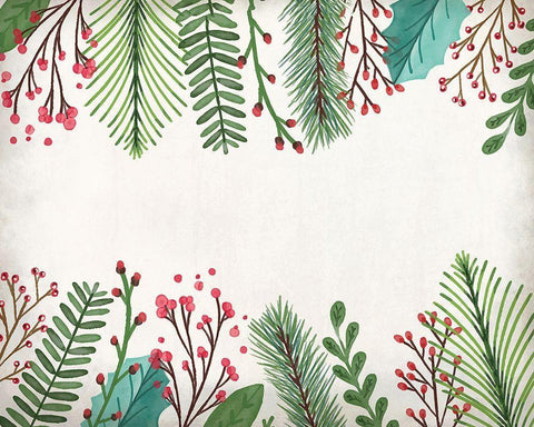 Holly Christmas White Modern Wood Framed Art Print with Double Matting by Kimberly, Allen