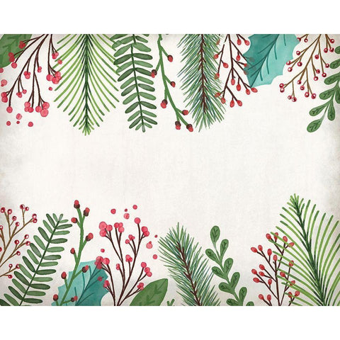 Holly Christmas Black Modern Wood Framed Art Print by Kimberly, Allen