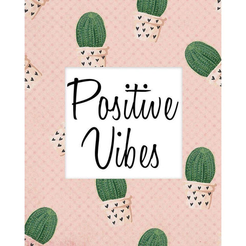 Positive Vibes White Modern Wood Framed Art Print by Kimberly, Allen