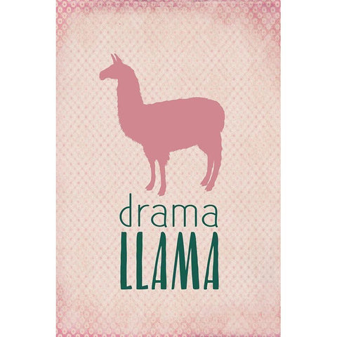 Drama Llama White Modern Wood Framed Art Print by Kimberly, Allen