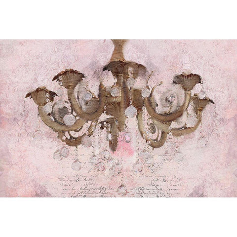 Blush Chandelier White Modern Wood Framed Art Print by Kimberly, Allen