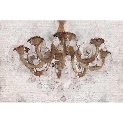 Blush Chandelier V2 Black Modern Wood Framed Art Print with Double Matting by Kimberly, Allen