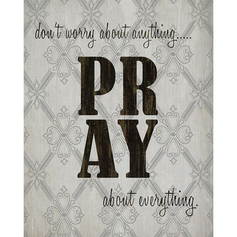 PRAY Gold Ornate Wood Framed Art Print with Double Matting by Kimberly, Allen