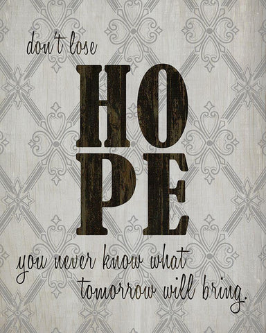 HOPE Black Ornate Wood Framed Art Print with Double Matting by Kimberly, Allen