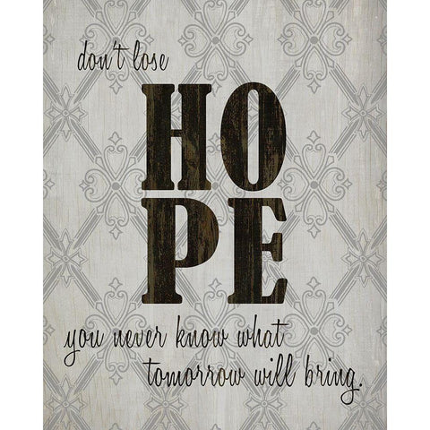 HOPE Black Modern Wood Framed Art Print by Kimberly, Allen