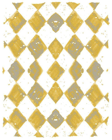 Painted Pattern Mustard 1 Black Ornate Wood Framed Art Print with Double Matting by Kimberly, Allen