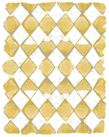 Painted Pattern Mustard 2 White Modern Wood Framed Art Print with Double Matting by Kimberly, Allen