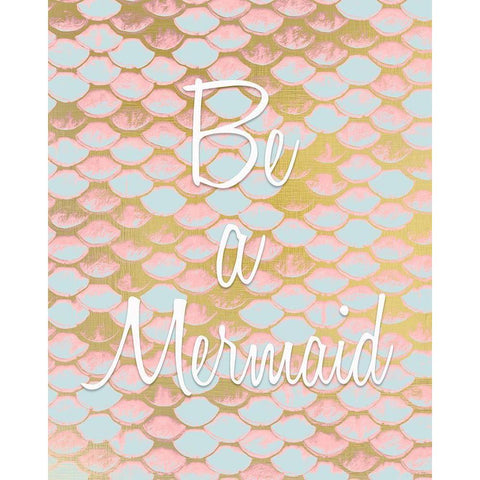 Be a Mermaid 1 Gold Ornate Wood Framed Art Print with Double Matting by Kimberly, Allen