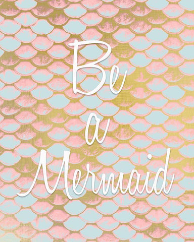 Be a Mermaid 1 Black Ornate Wood Framed Art Print with Double Matting by Kimberly, Allen