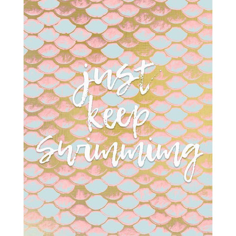 Be a Mermaid 3 v2 White Modern Wood Framed Art Print by Kimberly, Allen