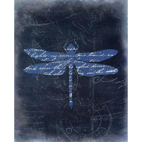 Dragonfly Blue 3 White Modern Wood Framed Art Print by Allen, Kimberly