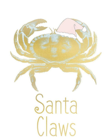 Santa Claws White Modern Wood Framed Art Print with Double Matting by Kimberly, Allen