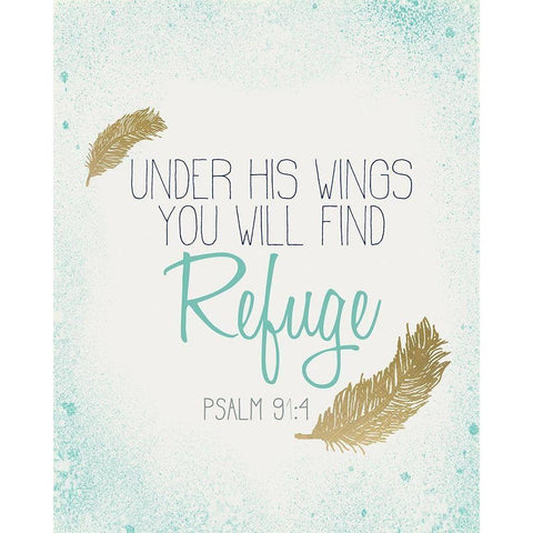 Under his Wings Gold Ornate Wood Framed Art Print with Double Matting by Kimberly, Allen