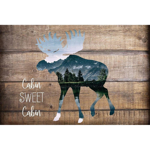 Cabin Sweet Cabin White Modern Wood Framed Art Print by Kimberly, Allen