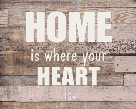 HOME is where the HEART Black Ornate Wood Framed Art Print with Double Matting by Kimberly, Allen