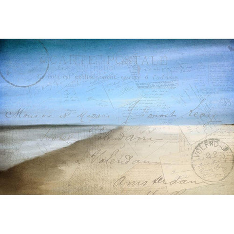 Letters by the Sea Black Modern Wood Framed Art Print by Kimberly, Allen