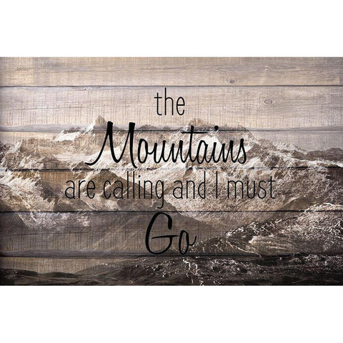 The Mountains are Calling Black Modern Wood Framed Art Print by Kimberly, Allen