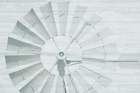 Windmill White Modern Wood Framed Art Print with Double Matting by Kimberly, Allen