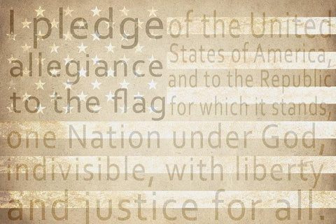 Pledge of Allegiance White Modern Wood Framed Art Print with Double Matting by Kimberly, Allen