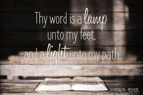 Thy Word Black Ornate Wood Framed Art Print with Double Matting by Kimberly, Allen
