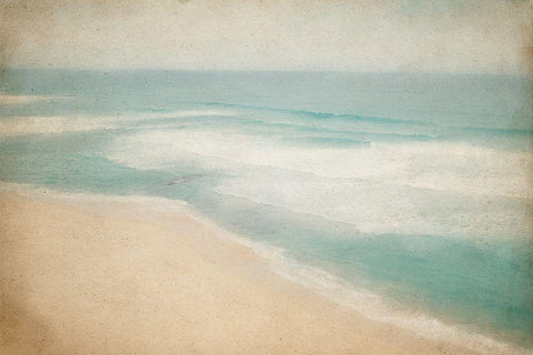 Walk on the Beach White Modern Wood Framed Art Print with Double Matting by Kimberly, Allen