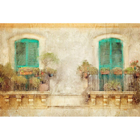 From the Balcony Black Modern Wood Framed Art Print with Double Matting by Kimberly, Allen