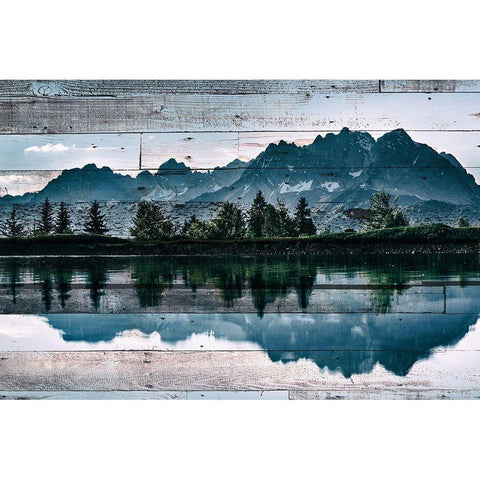At the Lake C Black Modern Wood Framed Art Print with Double Matting by Kimberly, Allen