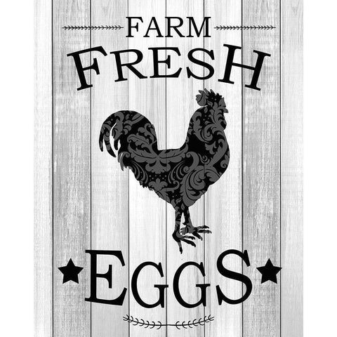 Farm Fresh Eggs Black Modern Wood Framed Art Print with Double Matting by Kimberly, Allen