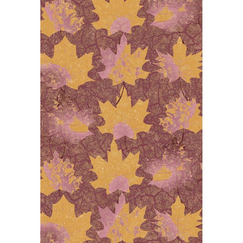 Pattern of Leaves Gold Ornate Wood Framed Art Print with Double Matting by Kimberly, Allen