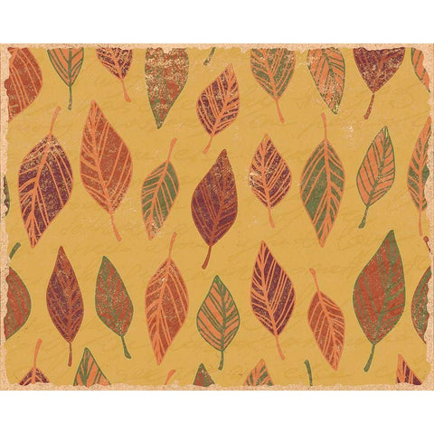 Falling Leaves White Modern Wood Framed Art Print by Kimberly, Allen
